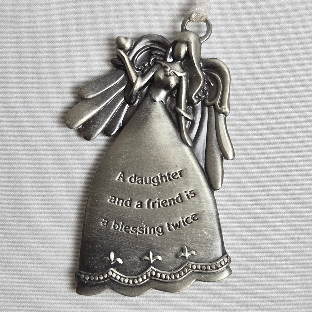 Ganz A Daughter And A Friend Is A Blessing Twice Angel‎ Pewter Ornament ER6804